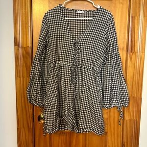Lonely lingerie label black white gingham romper 4